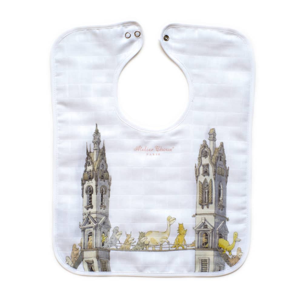 Atelier Choux  Monsters Crossing Large Bib