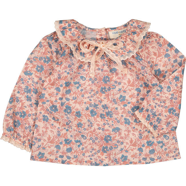 Louis Louise Powder Pink Vintage Flower Alicia Baby Blouse