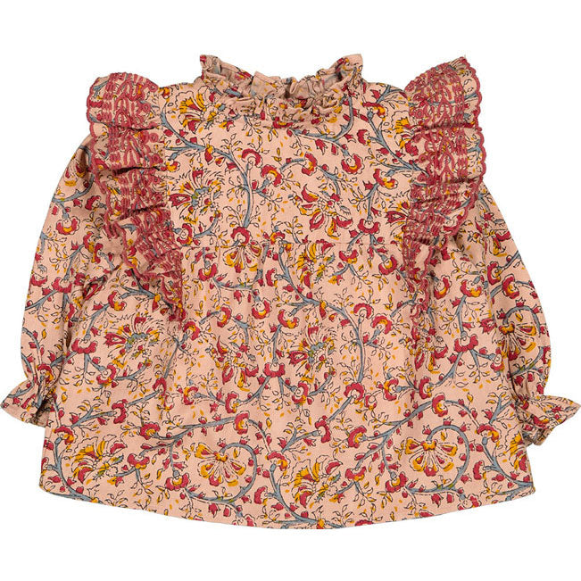 Louis Louise Powder Pink Indian Floral Amandette Baby Blouse