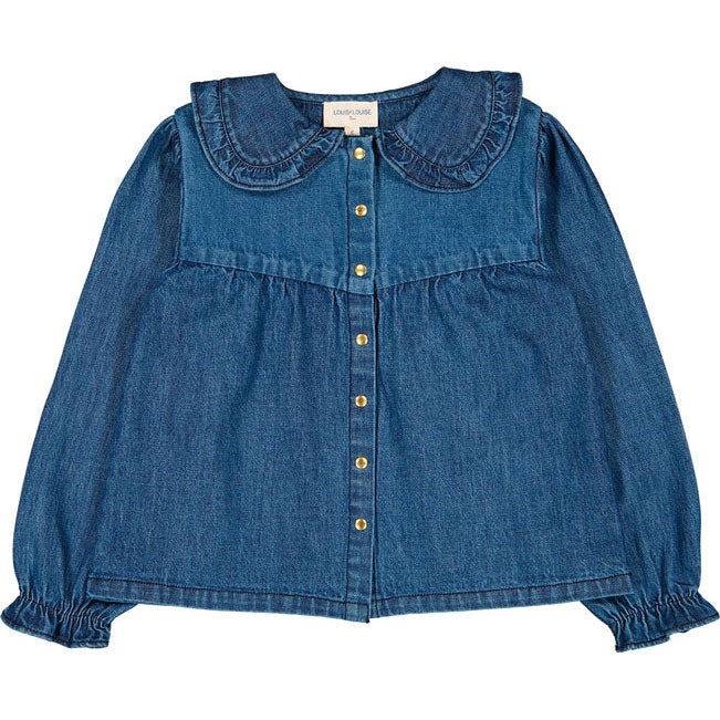 Louis Louise Denim Blue Baby Doll Blouse