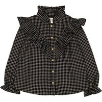 Louis Louise Black Check Twill Figue Blouse