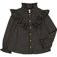 Louis Louise Black Check Twill Figue Blouse