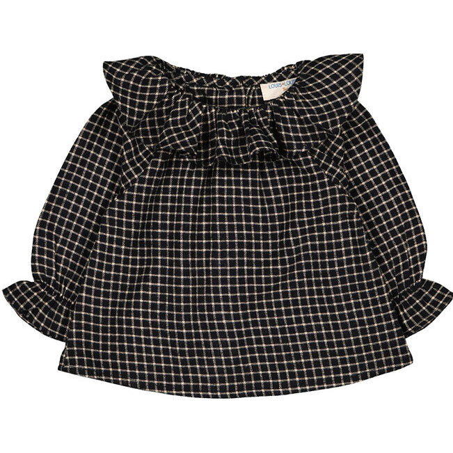 Louis Louise Black Check Twill Lilie Baby Blouse