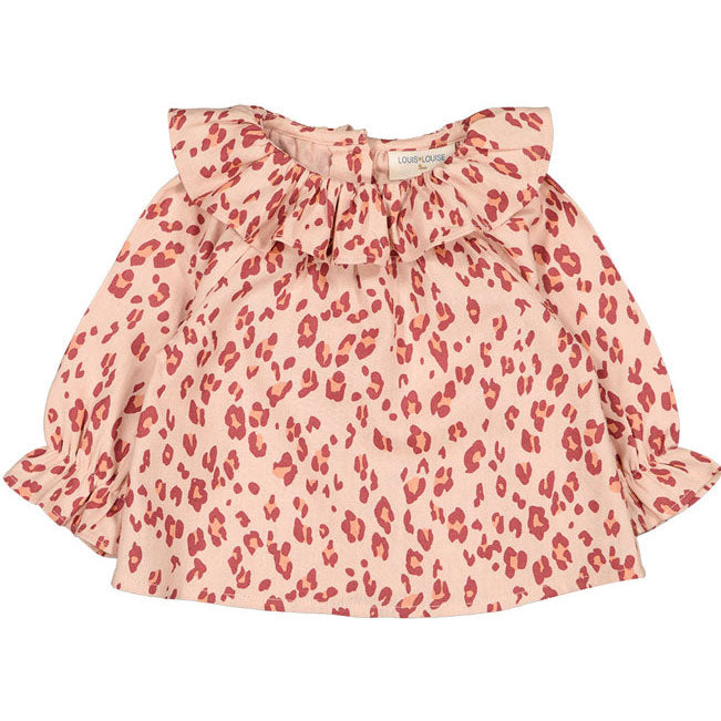 Louis Louise Powder Pink Leopard Lilie Baby Blouse