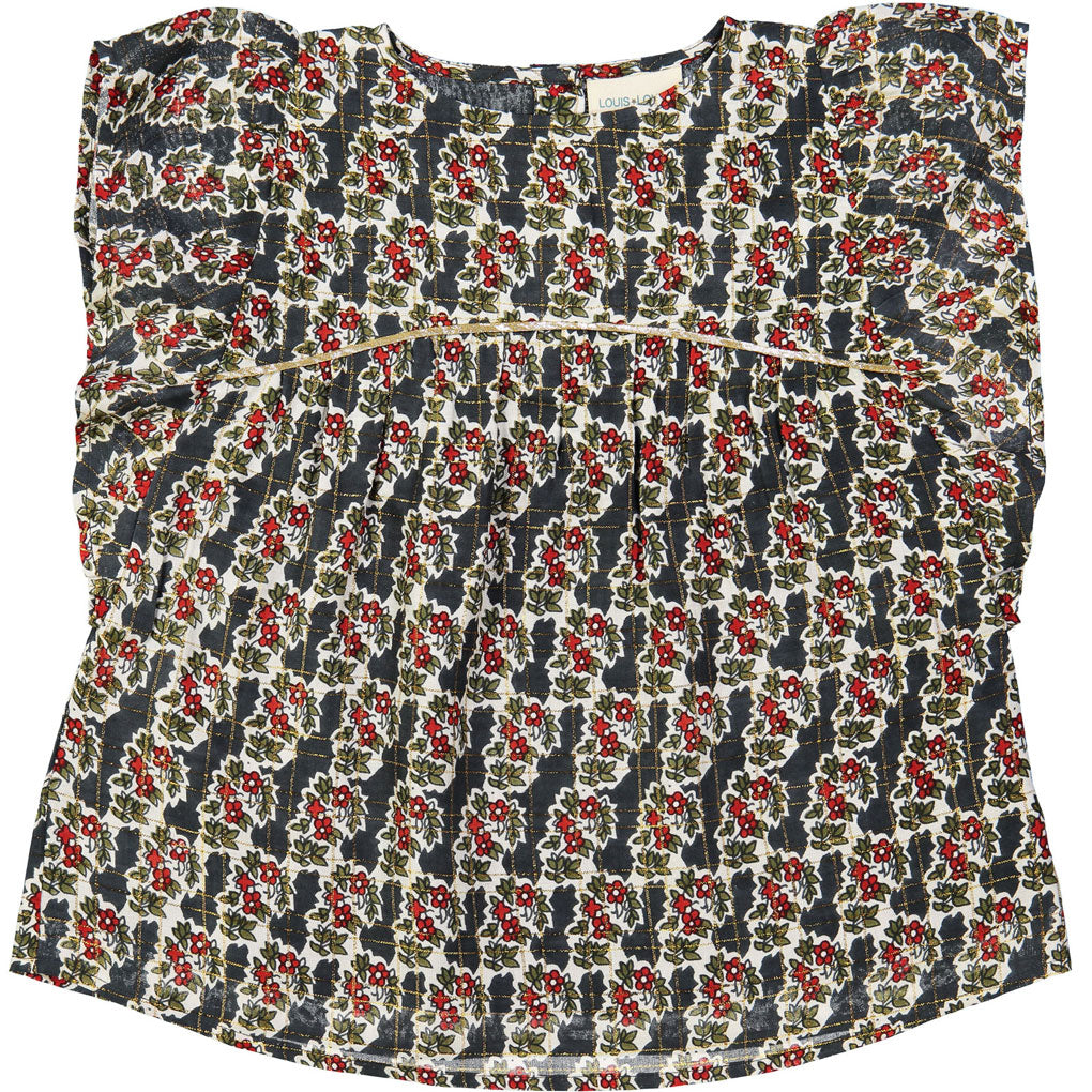 Louis Louise Gold Lurex Indian Flowers Melie Blouse