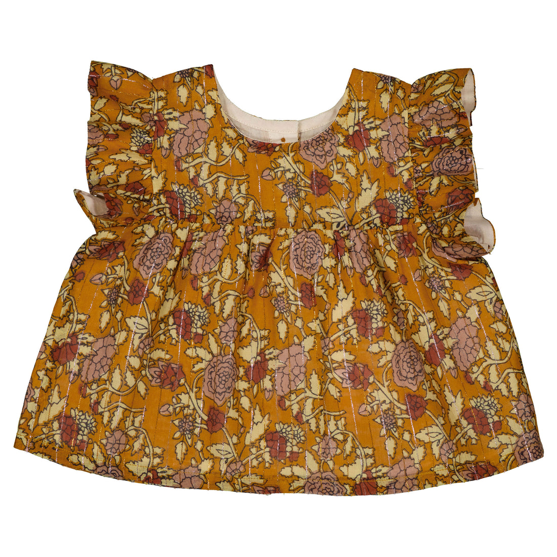 Louis Louise Caramel Indian Flower Lurex Tessie Baby Tunic