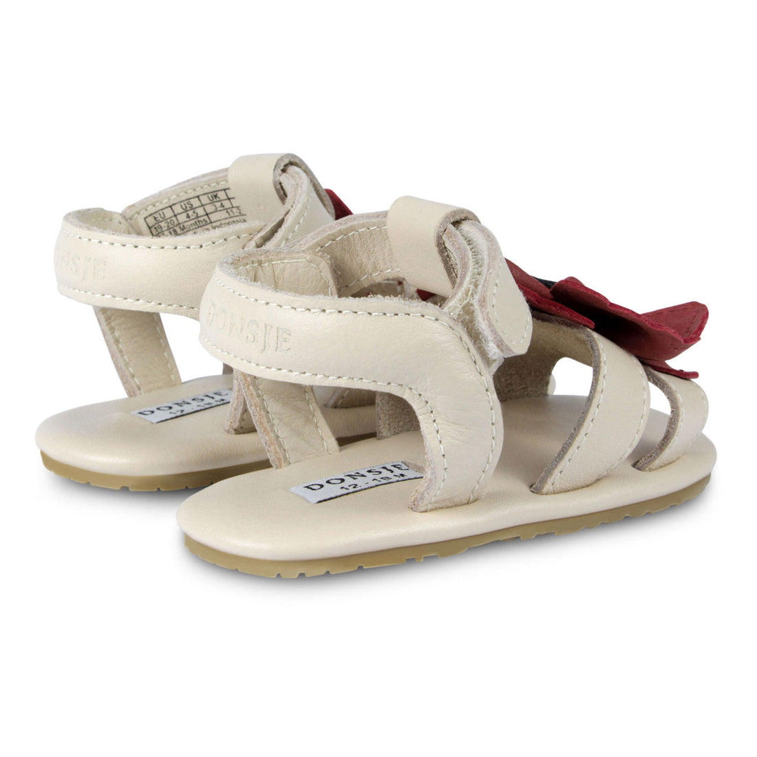 Donsje Cream Leather Poppy Baby Sandals