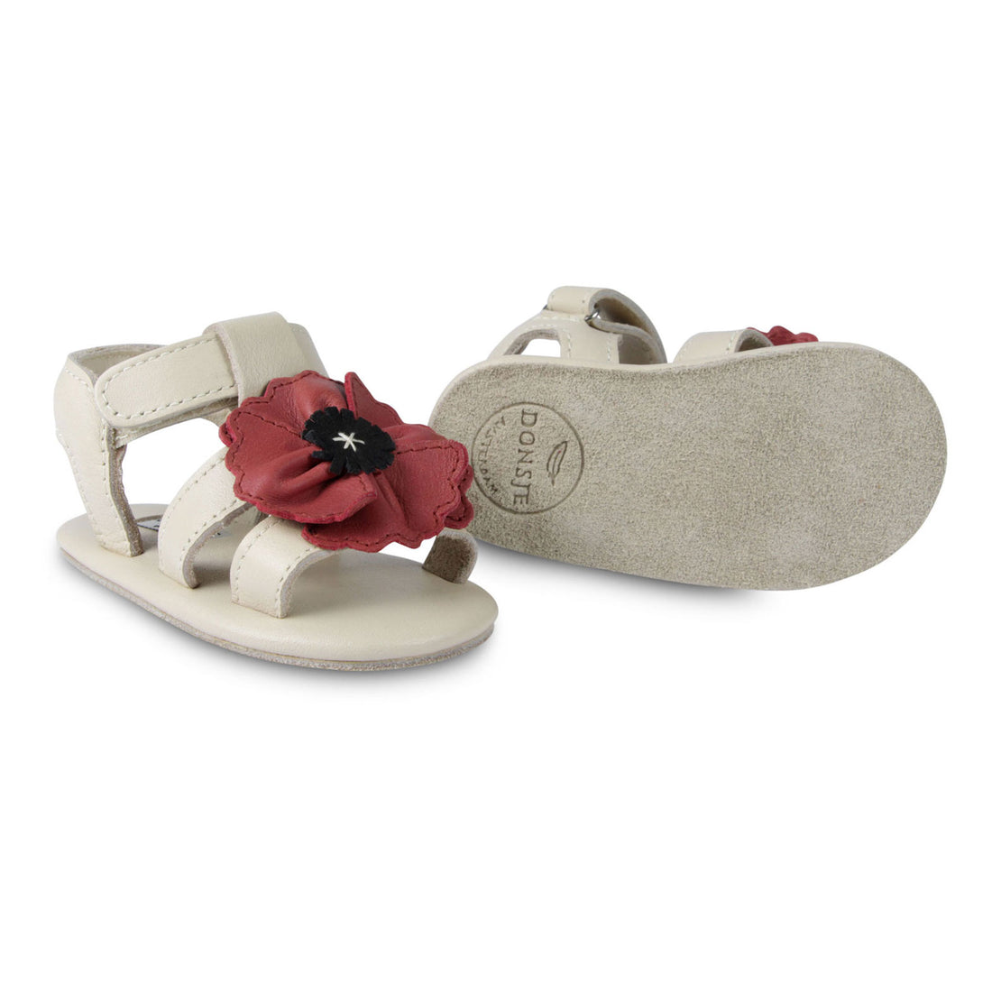 Donsje Cream Leather Poppy Baby Sandals