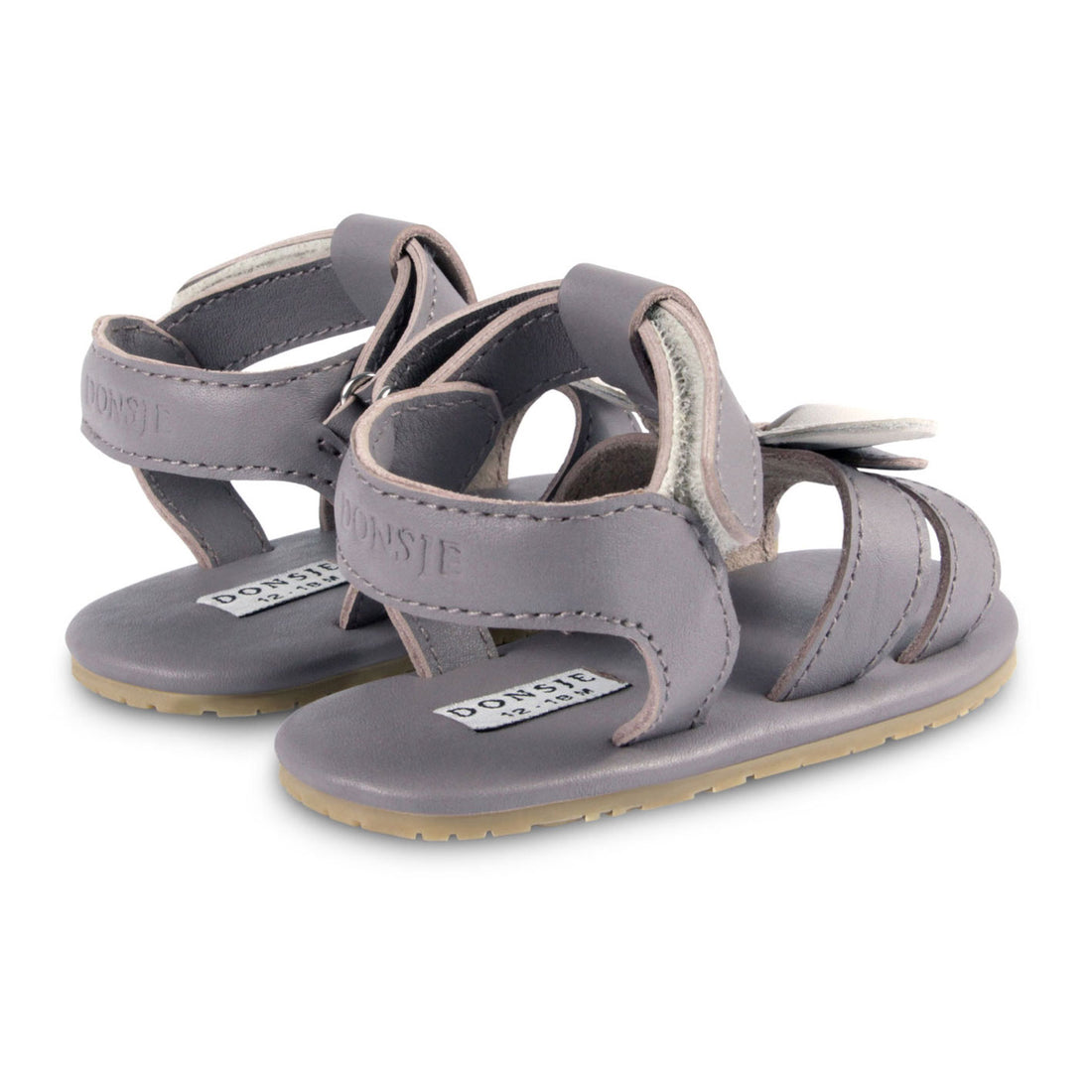 Donsje Dark Lavender Leather Dragonfly Baby Sandals