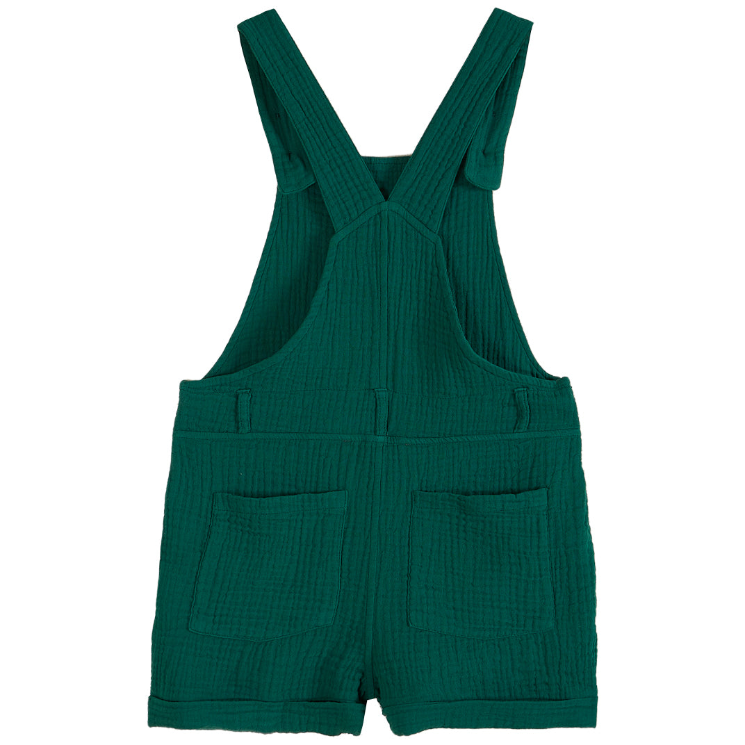 Emile et Ida Green Cotton Gauze Salopette