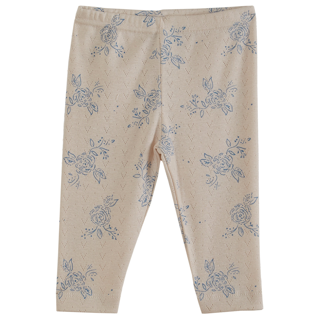 Emile et Ida Ecru Floral Print Legging