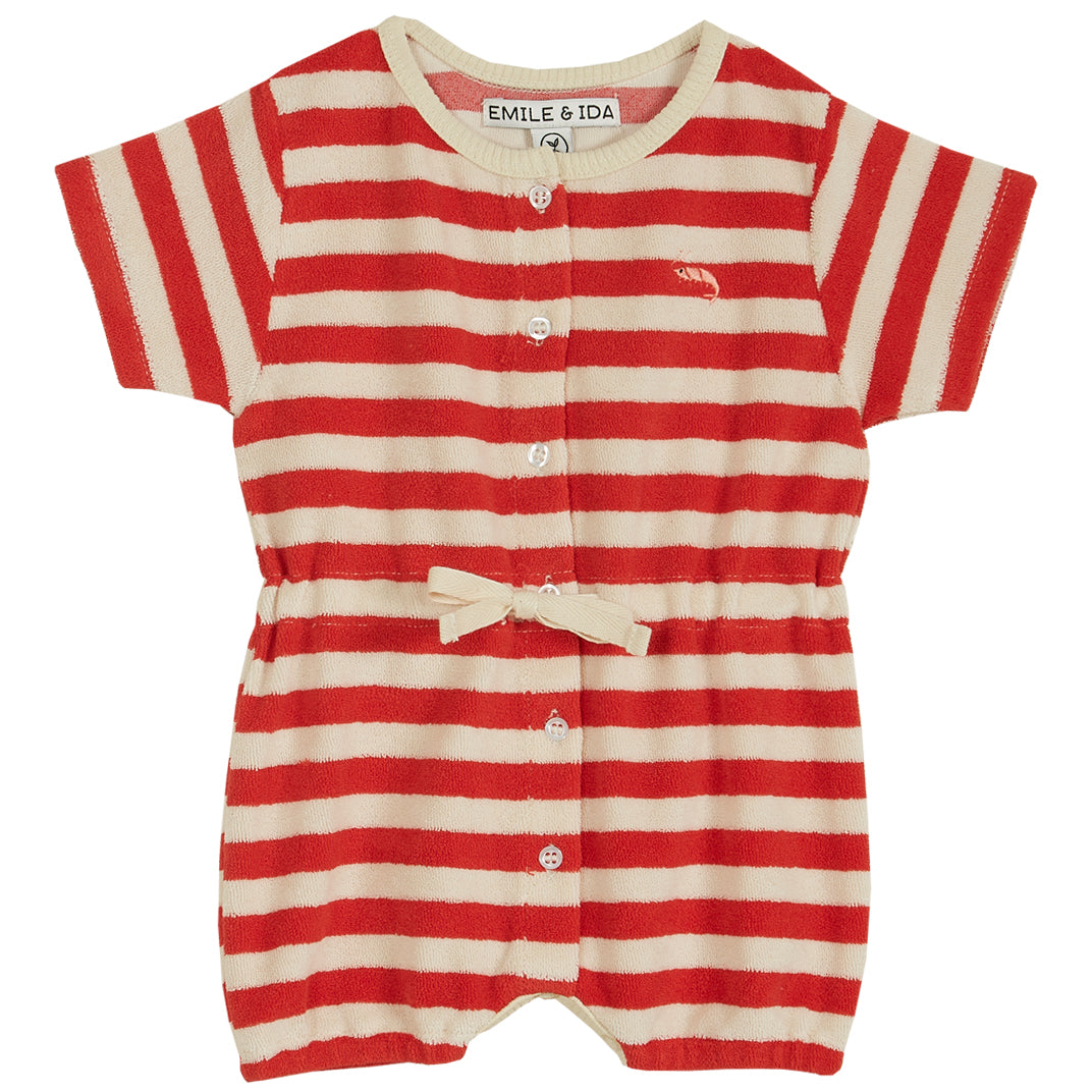 Emile et Ida Red Striped Romper