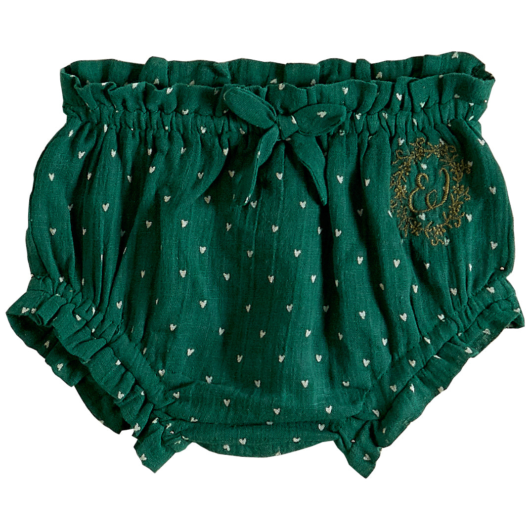 Emile et Ida Green Heart Print Bloomer
