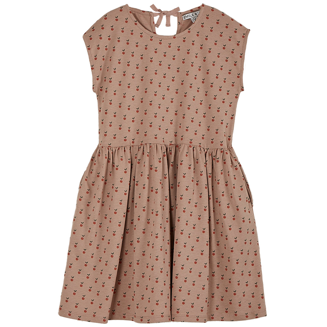 Emile et Ida Terracotta Apple Print Jersey Dress