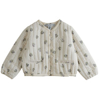 Emile et Ida Ecru Berry Print Quilted Jacket