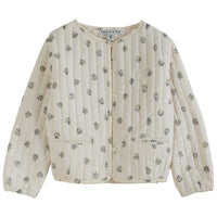 Emile et Ida Ecru Berry Print Quilted Jacket