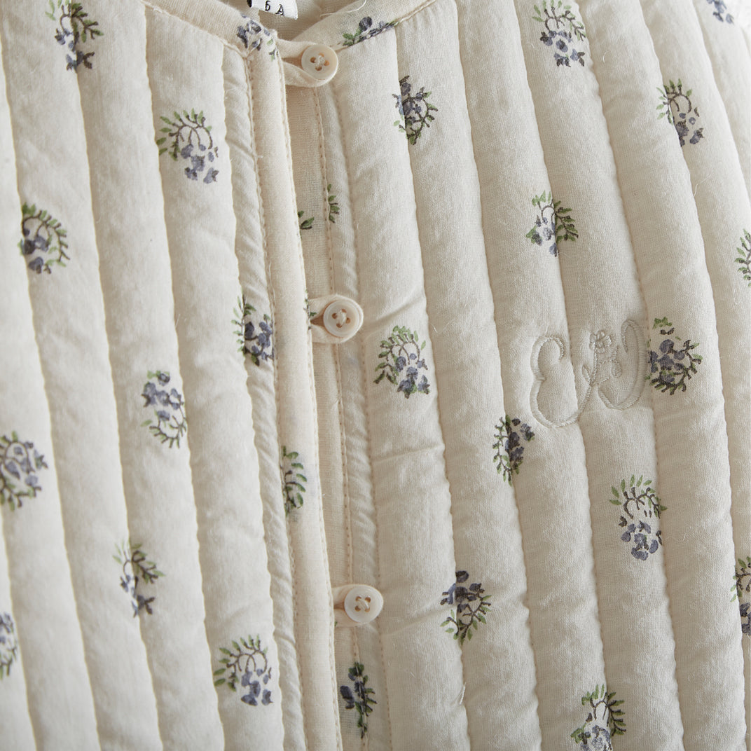 Emile et Ida Ecru Berry Print Quilted Jacket