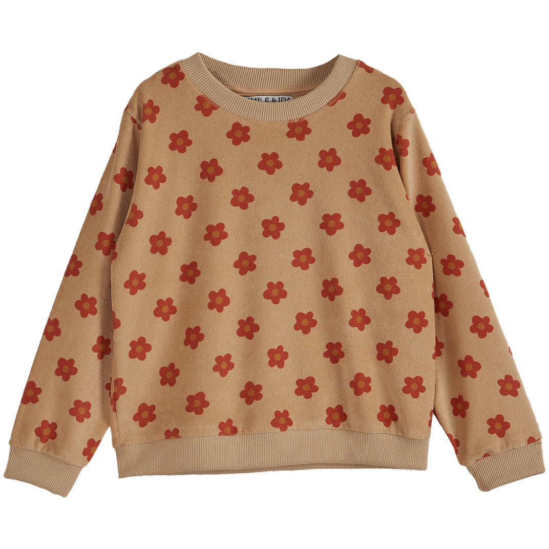 Emile et Ida Beige Fleur Terry Sweatshirt