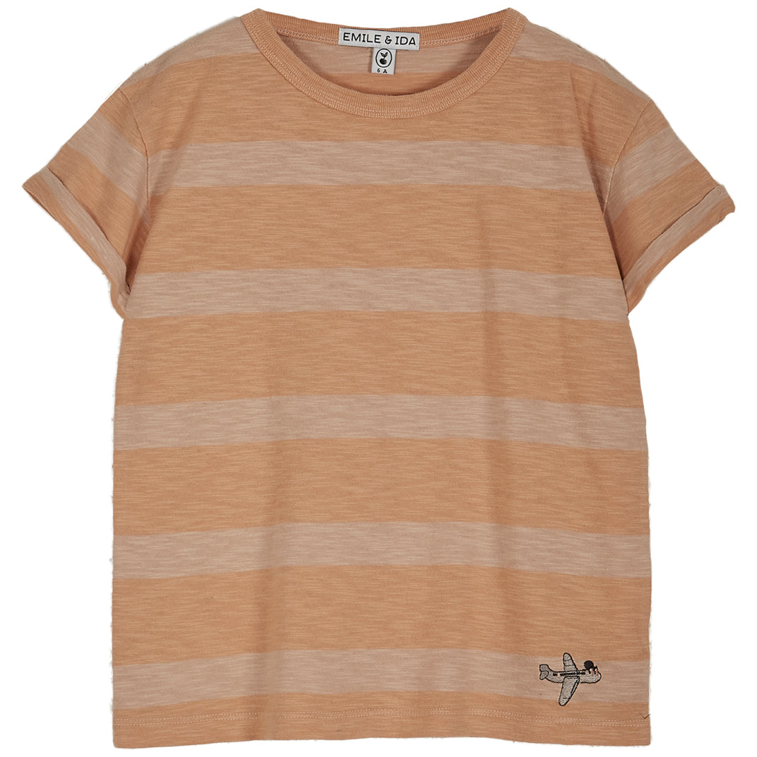 Emile et Ida Apricot Large Stripe Tee