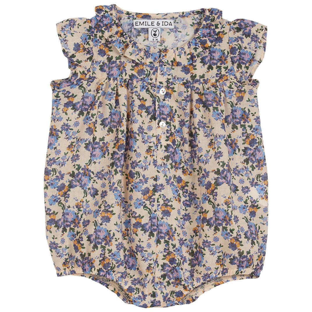 Emile et Ida Lilac Myosotis Allover Romper