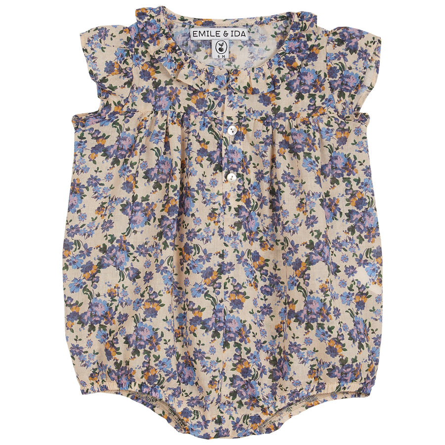 Emile et Ida Lilac Myosotis Allover Romper