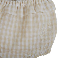 Emile et Ida Ecru Vichy Ruffle Bloomer