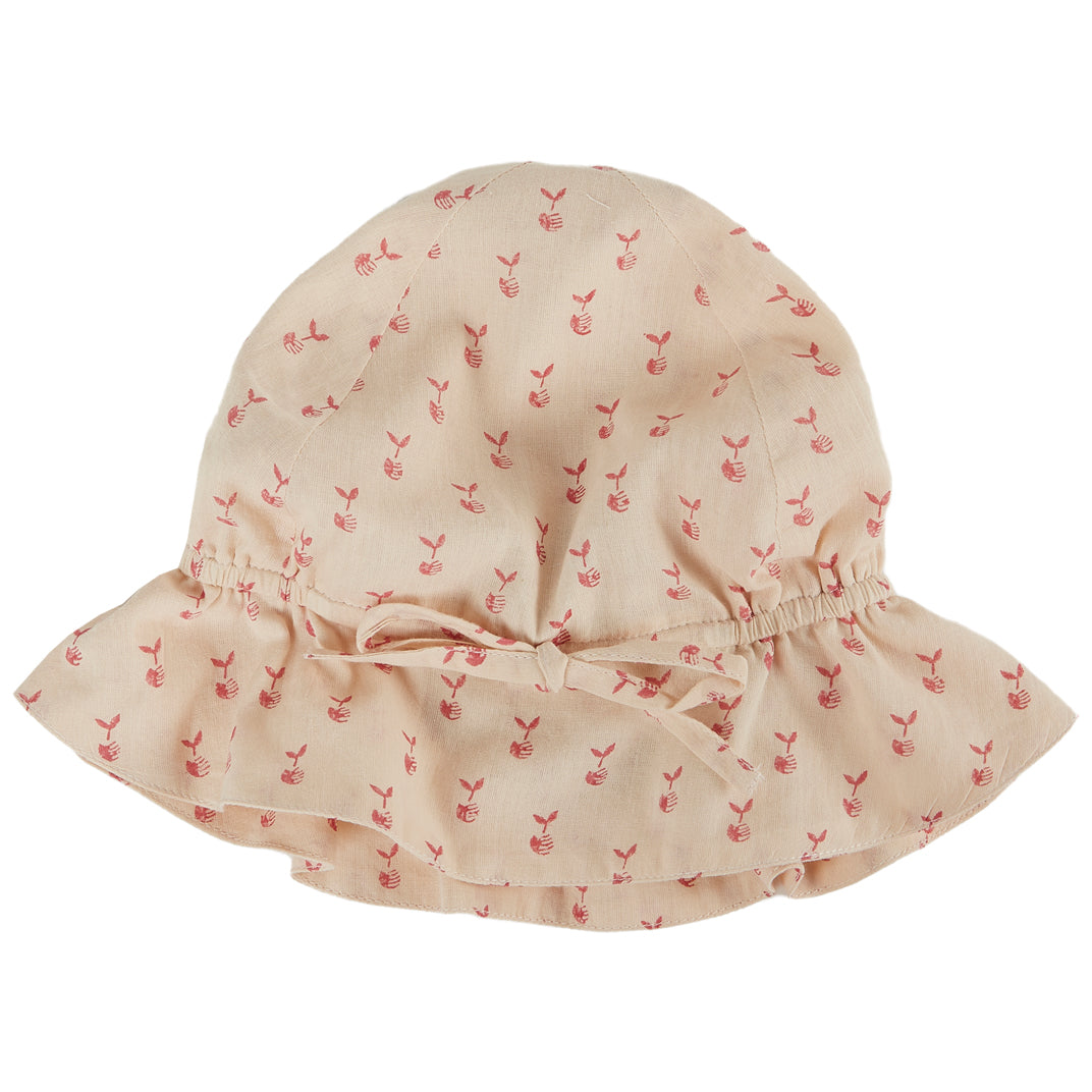 Emile et Ida Beige Apple Print Sun Hat