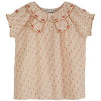 Emile et Ida Beige Apple Print Baby Blouse