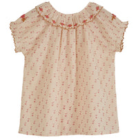Emile et Ida Beige Apple Print Baby Blouse