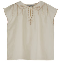 Emile et Ida Ecru Vintage Embroidered Blouse
