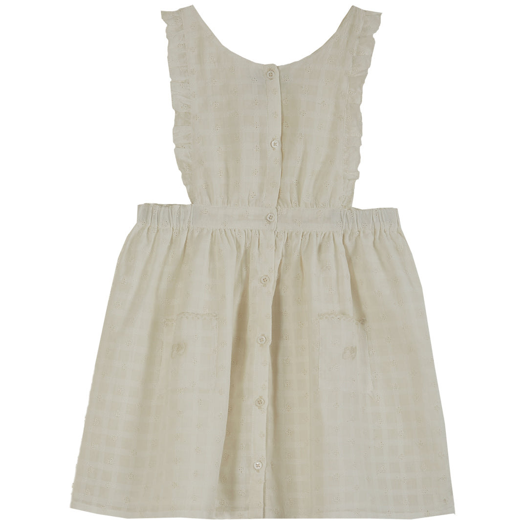 Emile et Ida Ecru Embroidered Apron Dress