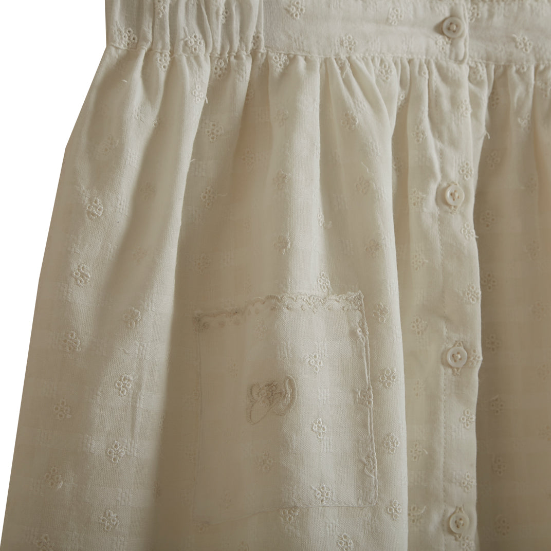 Emile et Ida Ecru Embroidered Apron Dress