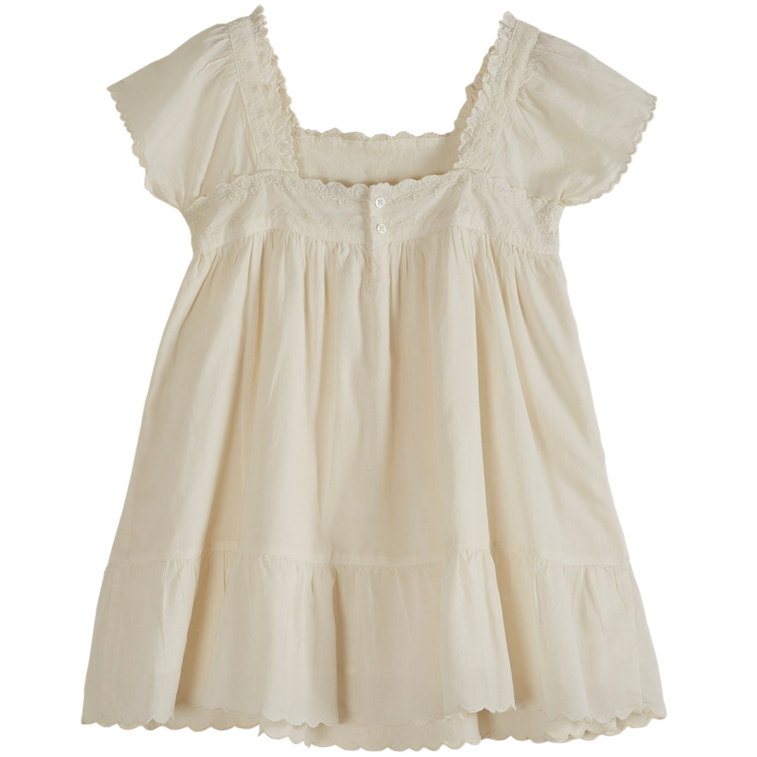 Emile et Ida Ecru Vintage Embroidered Dress