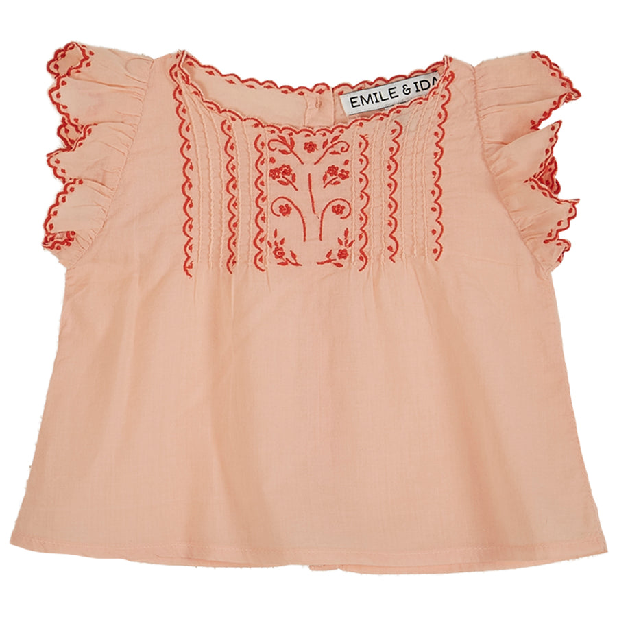 Emile et Ida Rose Vintage Embroidered Baby Blouse