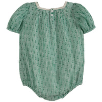 Emile et Ida Green Check Lace Romper