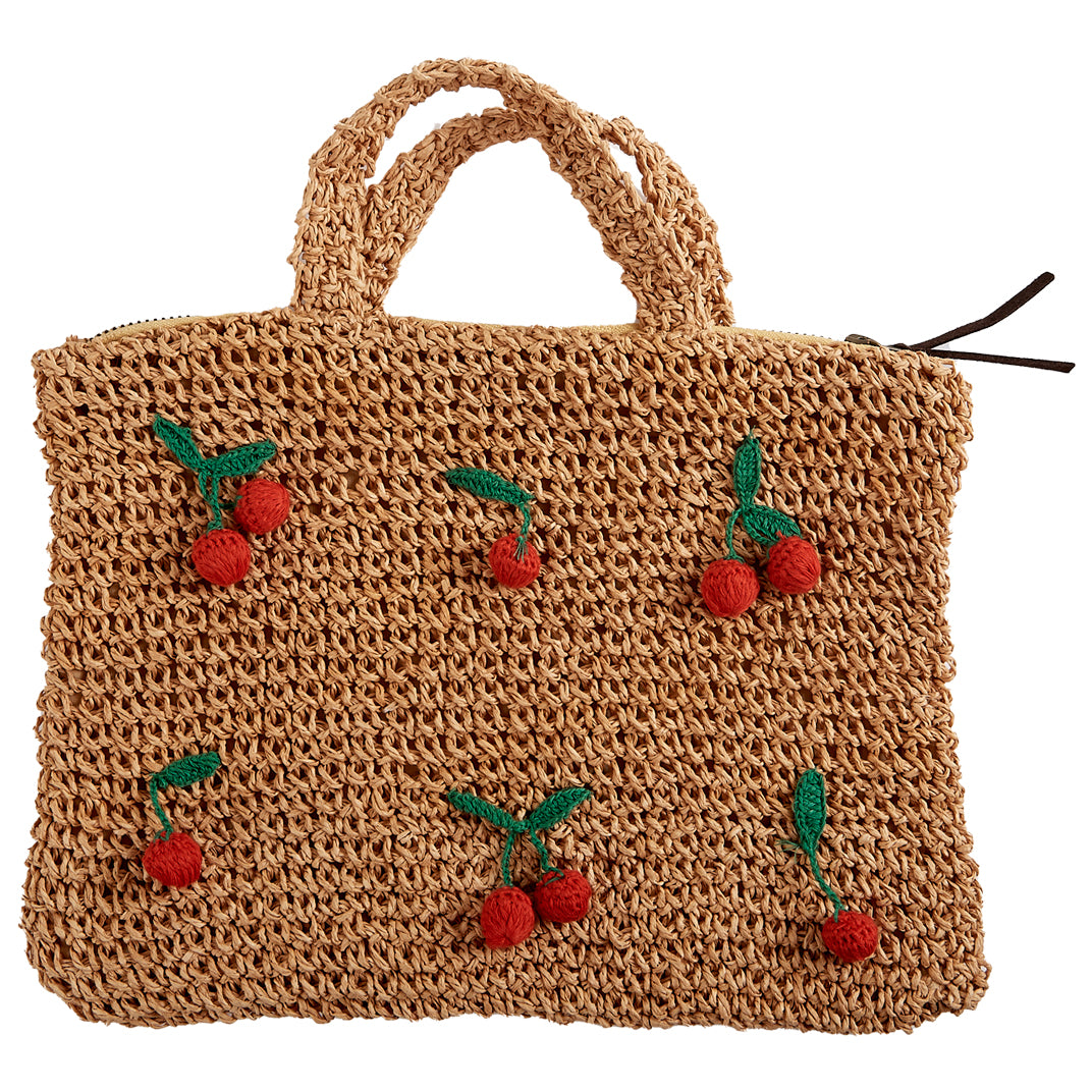 Emile et Ida Brown Woven Cerises Bag