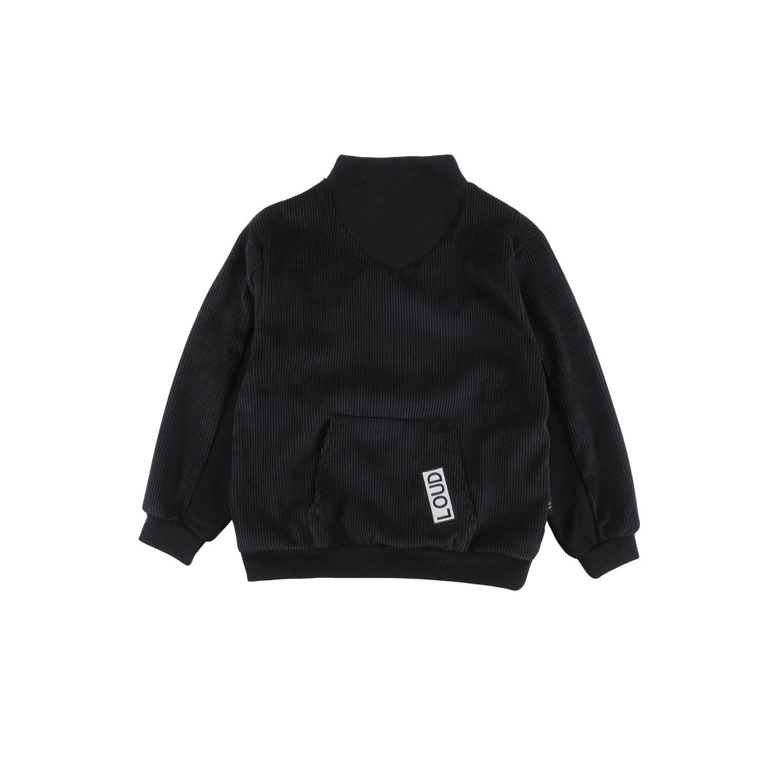 Loud Black Corduroy Fleece Pullover