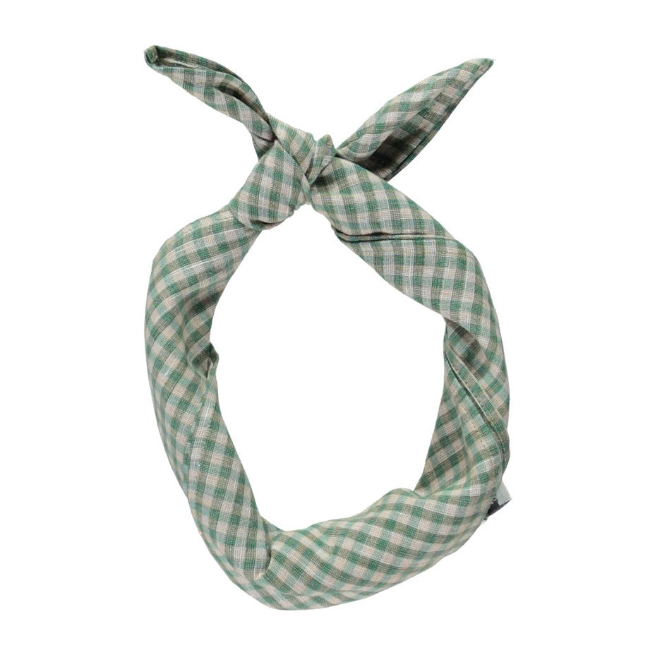 Bebe Organic Green Gingham Uma Bandana