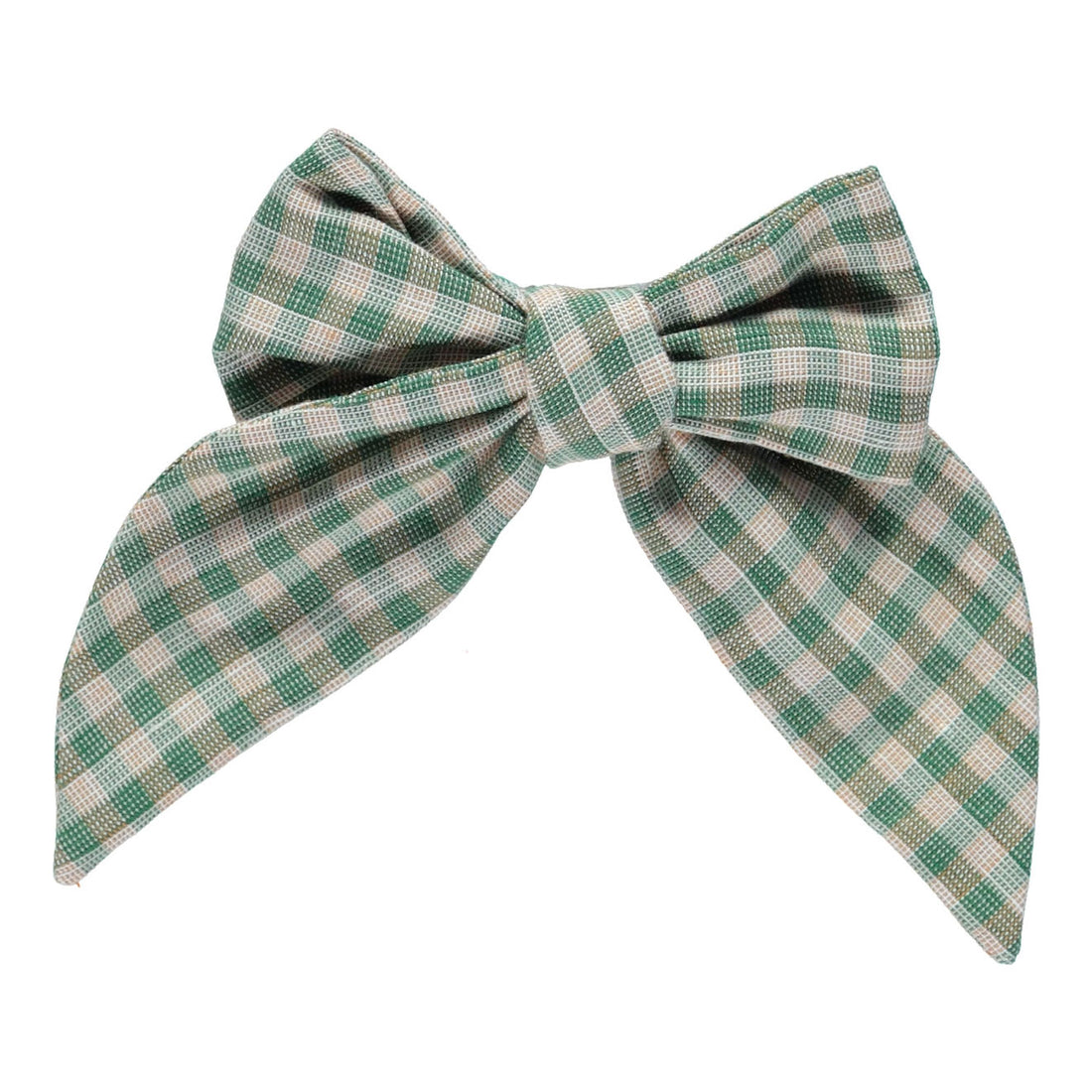 Bebe Organic Green Gingham Uma Bow