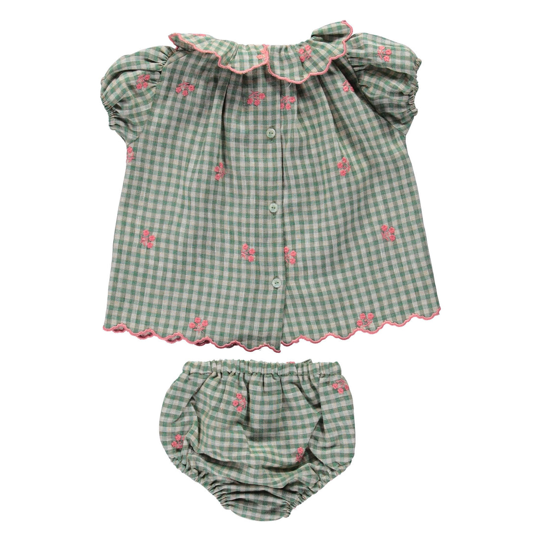 Bebe Organic Green Gingham Uma Baby Set