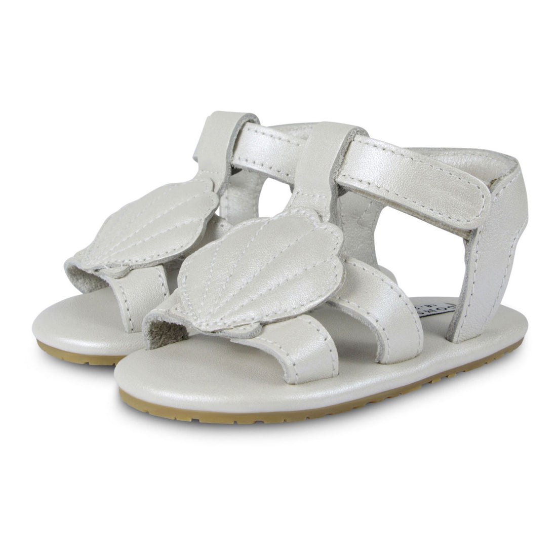 Donsje Off White Metallic Scallop Baby Sandals