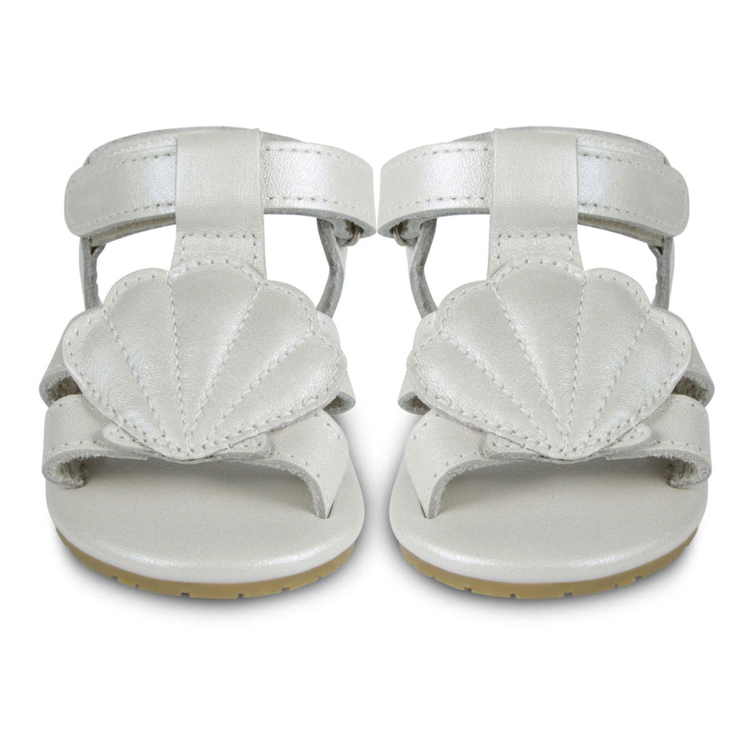 Donsje Off White Metallic Scallop Baby Sandals