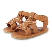 Donsje Toast Grain Leather Starfish Baby Sandals