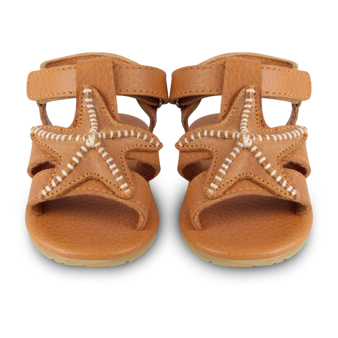 Donsje Toast Grain Leather Starfish Baby Sandals