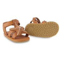 Donsje Toast Grain Leather Starfish Baby Sandals