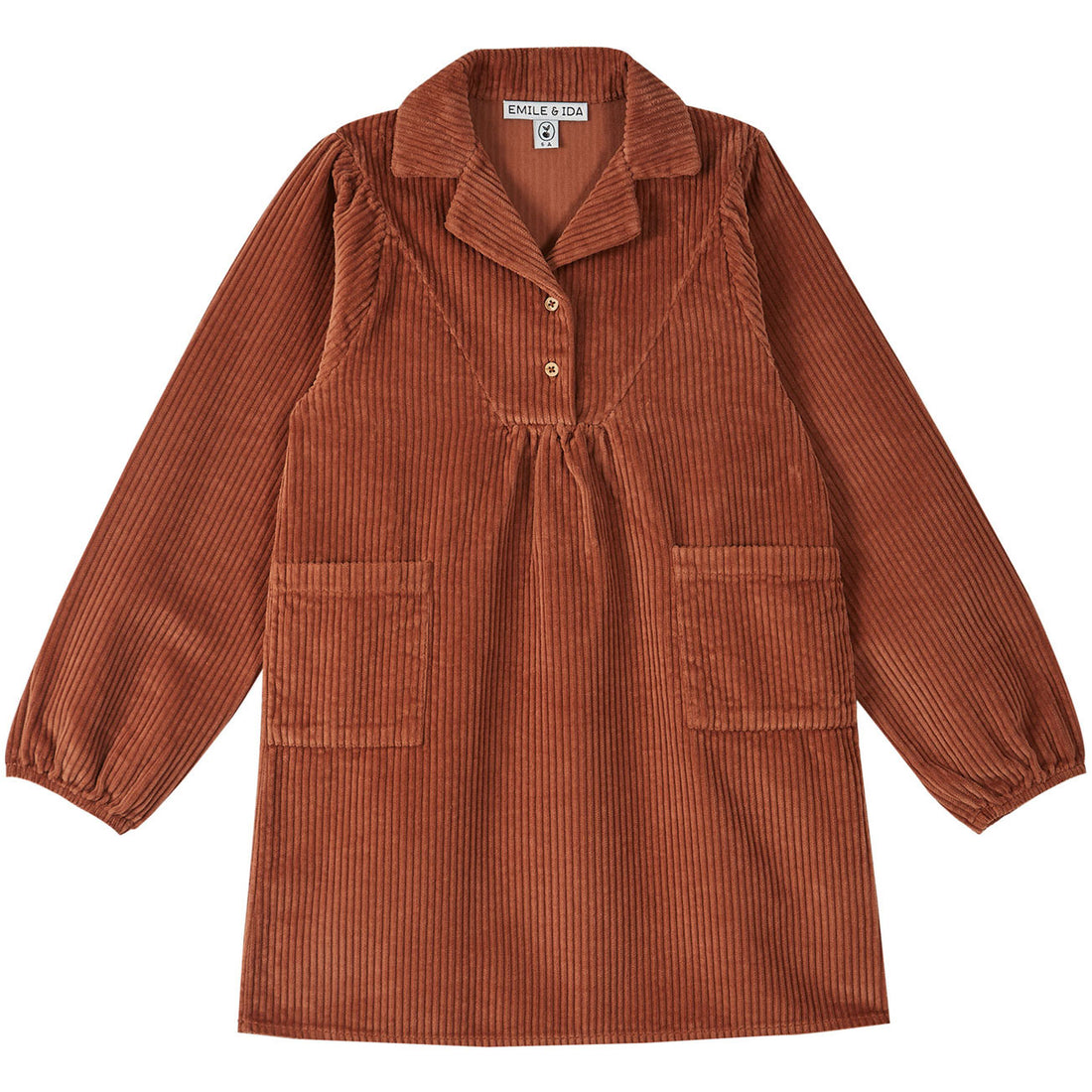 Emile et Ida Mahogany Velvet Collar Dress