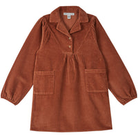 Emile et Ida Mahogany Velvet Collar Dress