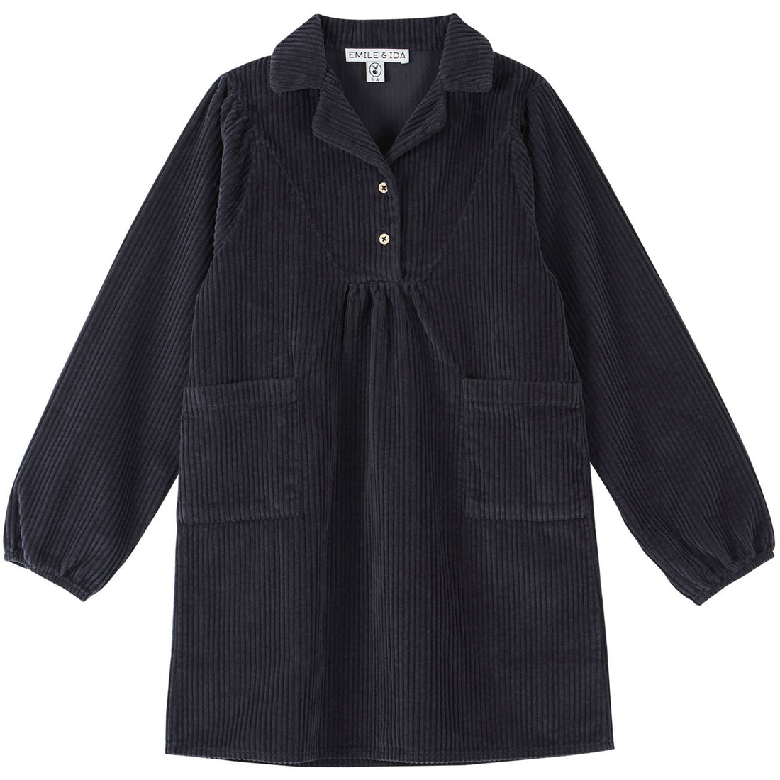 Emile et Ida Bitume Velvet Collar Dress