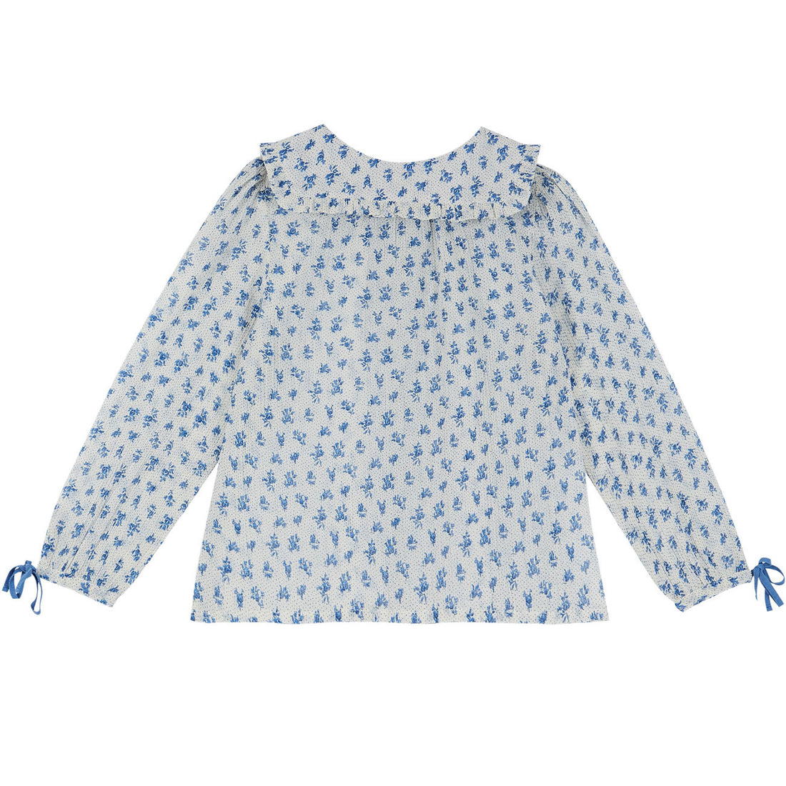 Emile et Ida Blue Flower Collared Blouse