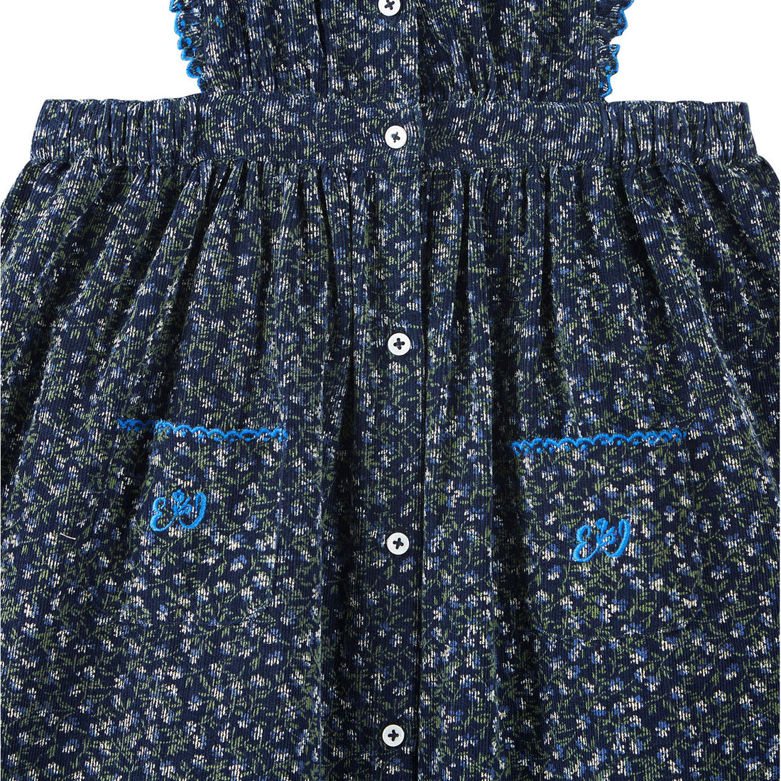 Emile et Ida Blue Floral Apron Dress